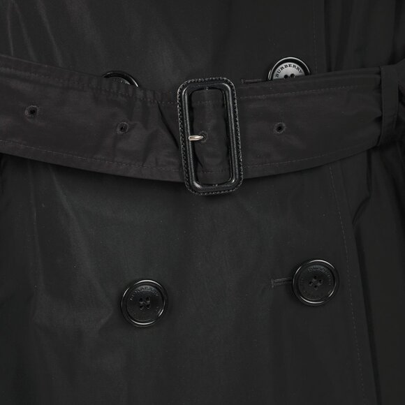 Burberry Kensington Black Taffeta Double-Breasted Trench Coat - Picture 8 of 16